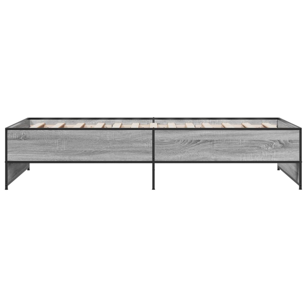 Bed Frame without Mattress Grey Sonoma 90x200 cm