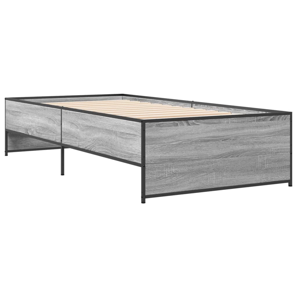 Bed Frame without Mattress Grey Sonoma 90x200 cm