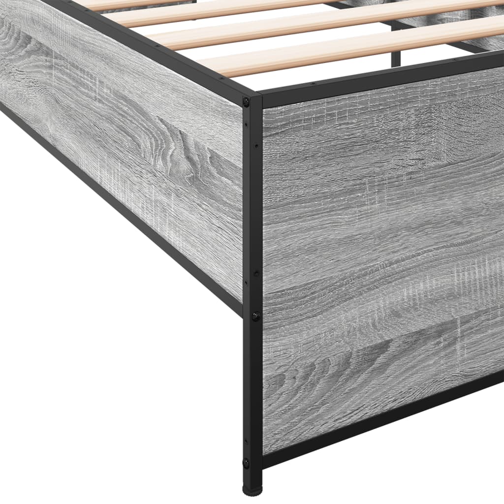 Bed Frame without Mattress Grey Sonoma 90x200 cm
