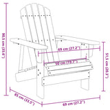 Adirondack Chair 69X85X90.5 Cm Solid Wood Fir