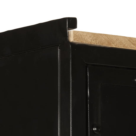 Bathroom Cabinet 40X27X180 Cm Iron And Solid Wood Mango