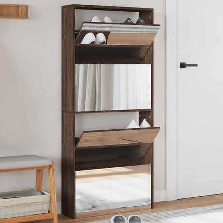 Shoe Cabinet 4-Layer Mirror 63X17X134 Cm