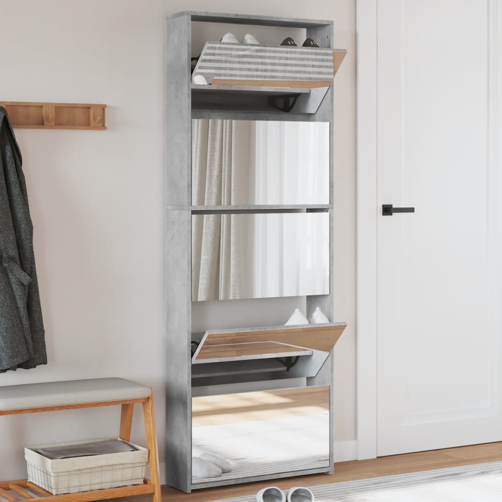 Shoe Cabinet 5-Layer Mirror 63X17X169.5 Cm