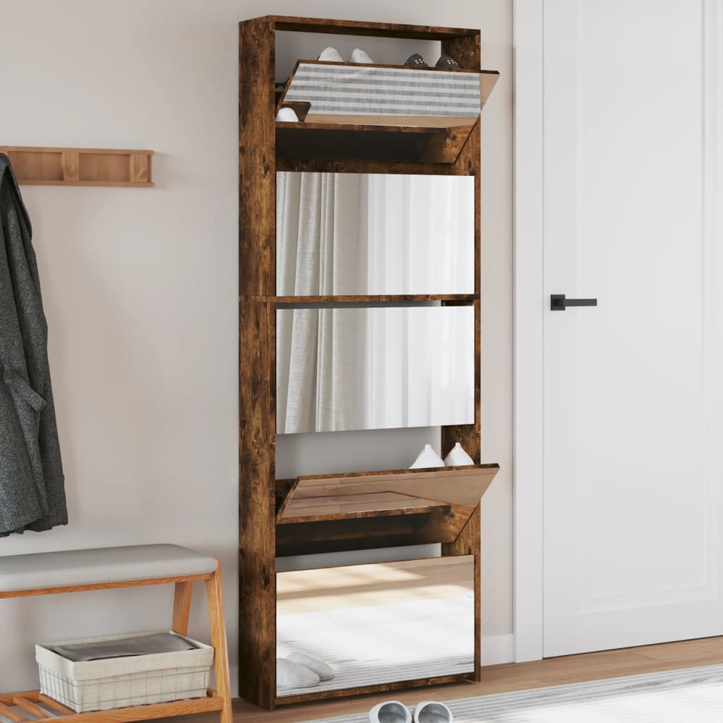 Shoe Cabinet 5-Layer Mirror 63X17X169.5 Cm