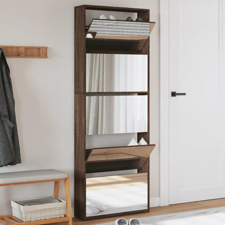 Shoe Cabinet 5-Layer Mirror 63X17X169.5 Cm