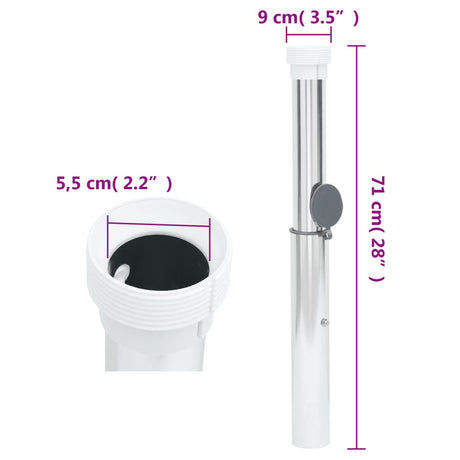 In-Ground Parasol Base For 40-50 Mm Pole Silver Aluminum