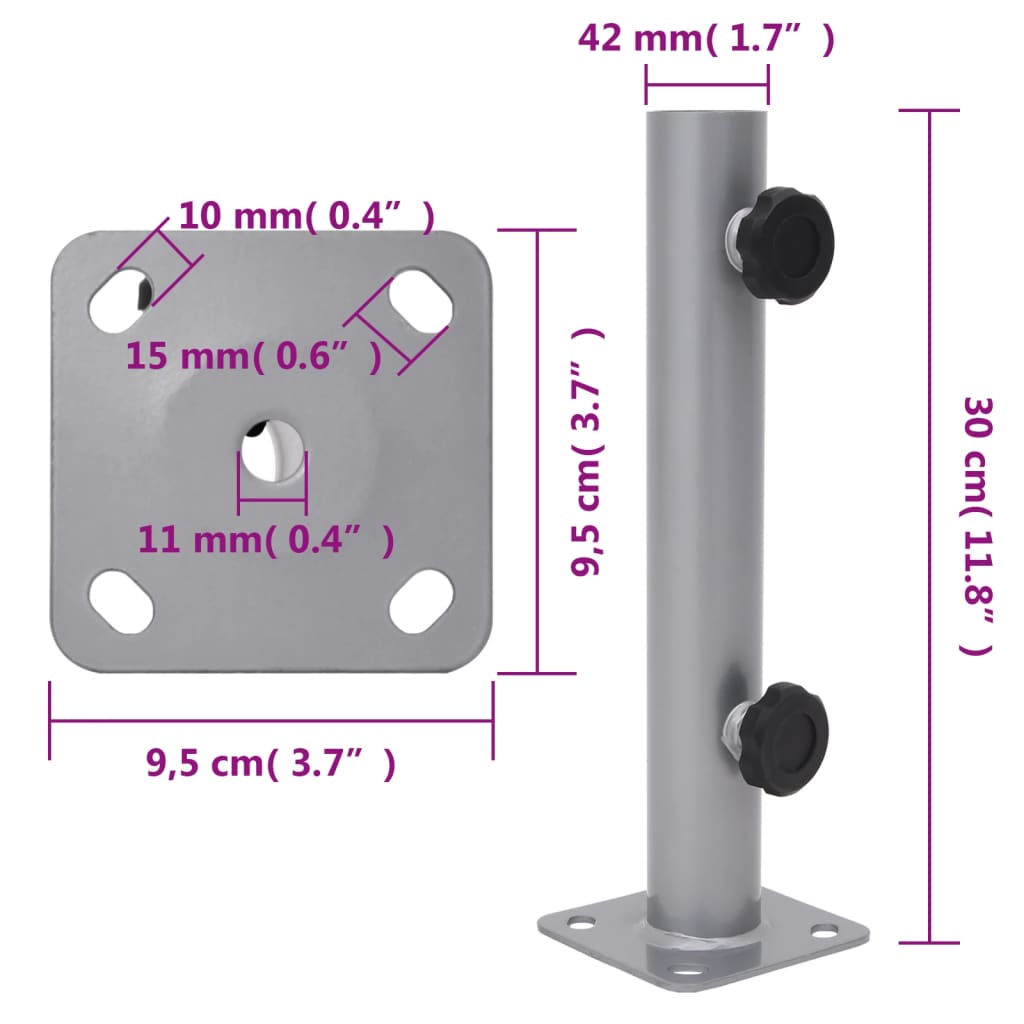 Parasol Base For Ø32/34/38 Mm Pole Steel