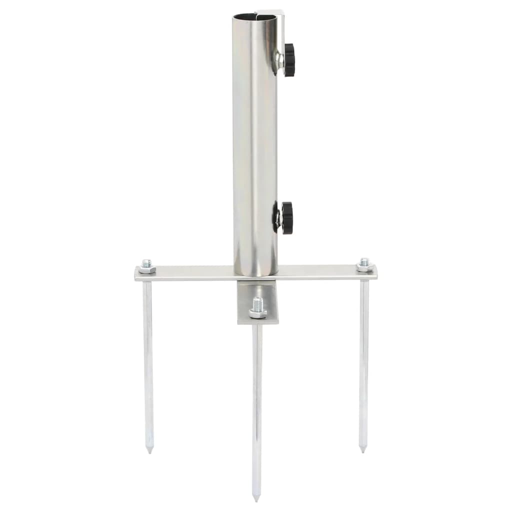Parasol Base With Ground Spikes For Ø32-38 Mm Silver Steel