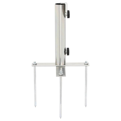 Parasol Base With Ground Spikes For Ø32-38 Mm Silver Steel