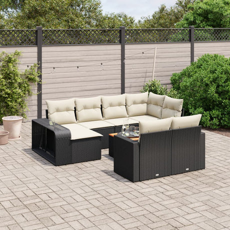 11 Piece Garden Sofa Set With Cushions Beige Poly Rattan