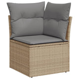 11 Piece Garden Sofa Set With Cushions Beige Poly Rattan