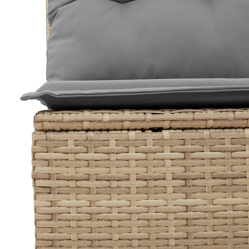 11 Piece Garden Sofa Set With Cushions Beige Poly Rattan