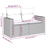 11 Piece Garden Sofa Set With Cushions Beige Poly Rattan