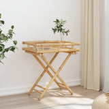 Folding Tray Table 60X40X68 Cm Bamboo