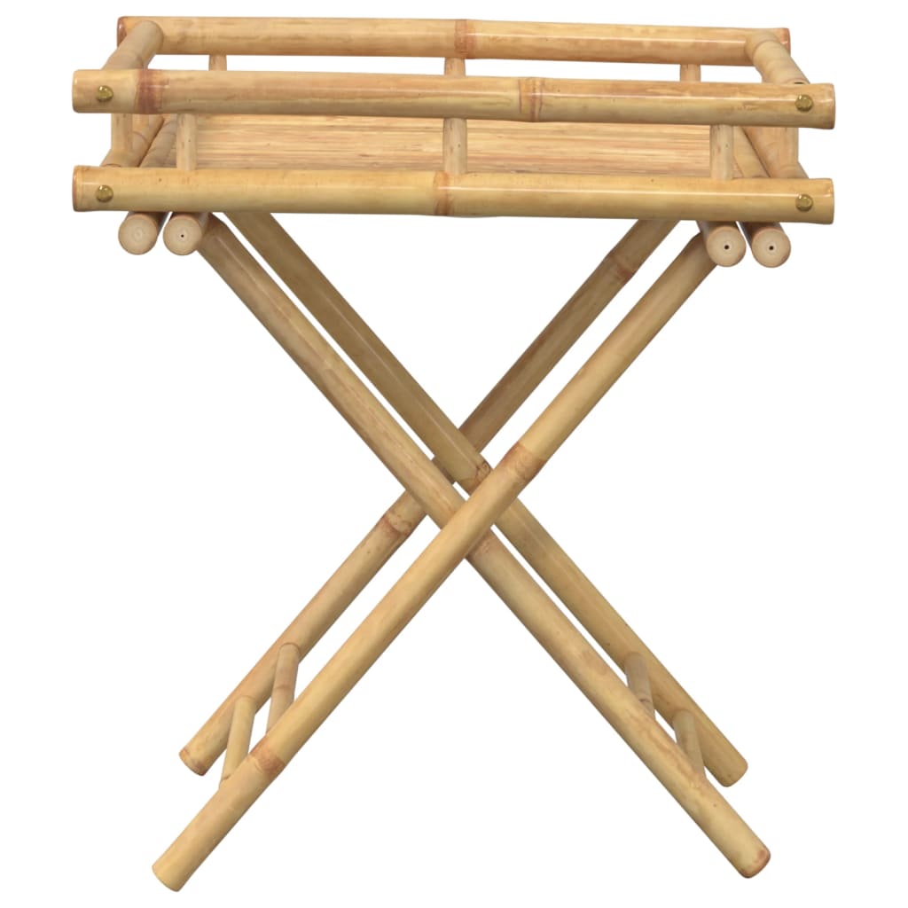 Folding Tray Table 60X40X68 Cm Bamboo