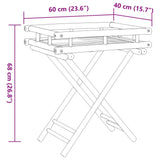 Folding Tray Table 60X40X68 Cm Bamboo