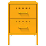 Bedside Cabinet Mustard 36X39X50.5 Cm Steel