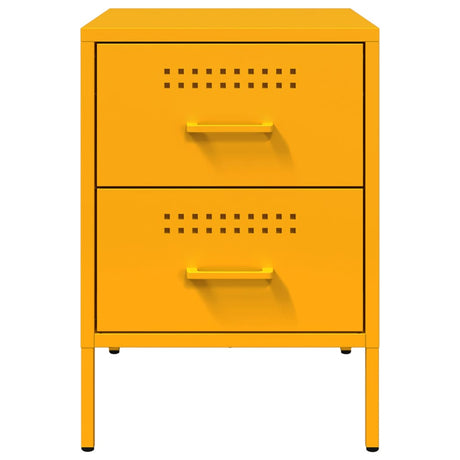 Bedside Cabinet Mustard 36X39X50.5 Cm Steel