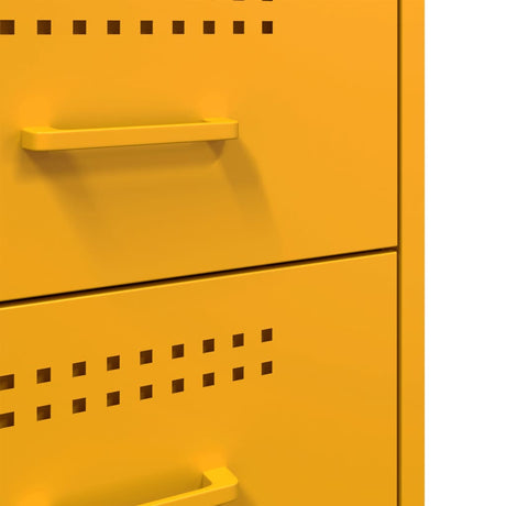 Bedside Cabinet Mustard 36X39X50.5 Cm Steel