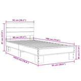Bed Frame without Mattress Black 90x190 cm Single