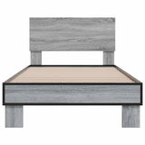 Bed Frame without Mattress Grey Sonoma 90x200 cm