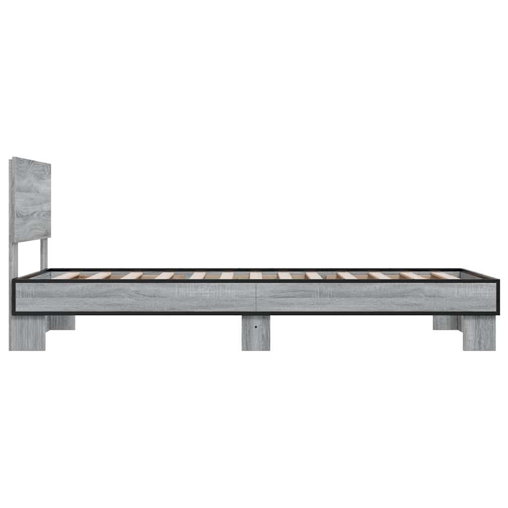 Bed Frame without Mattress Grey Sonoma 90x200 cm
