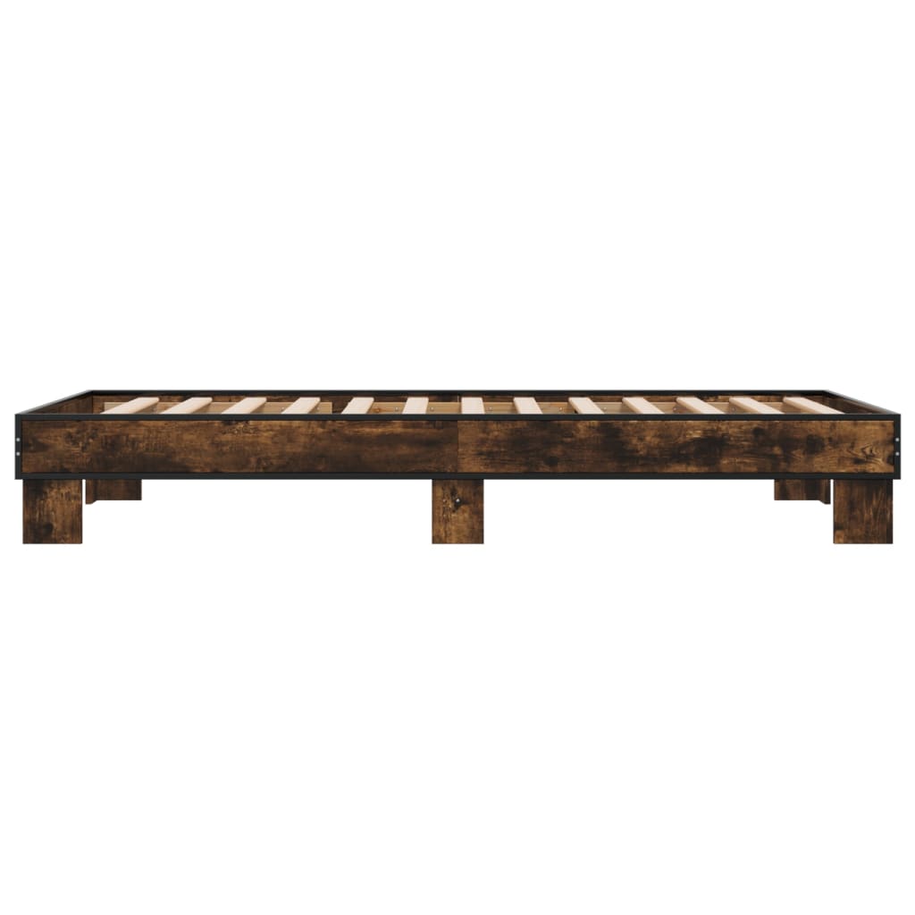 Bed Frame without Mattress Smoked Oak 90x190 cm Single