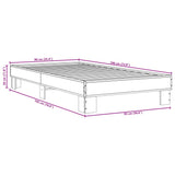 Bed Frame without Mattress Smoked Oak 90x190 cm Single