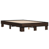 Bed Frame without Mattress Brown Oak 135x190 cm Double
