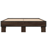 Bed Frame without Mattress Brown Oak 135x190 cm Double