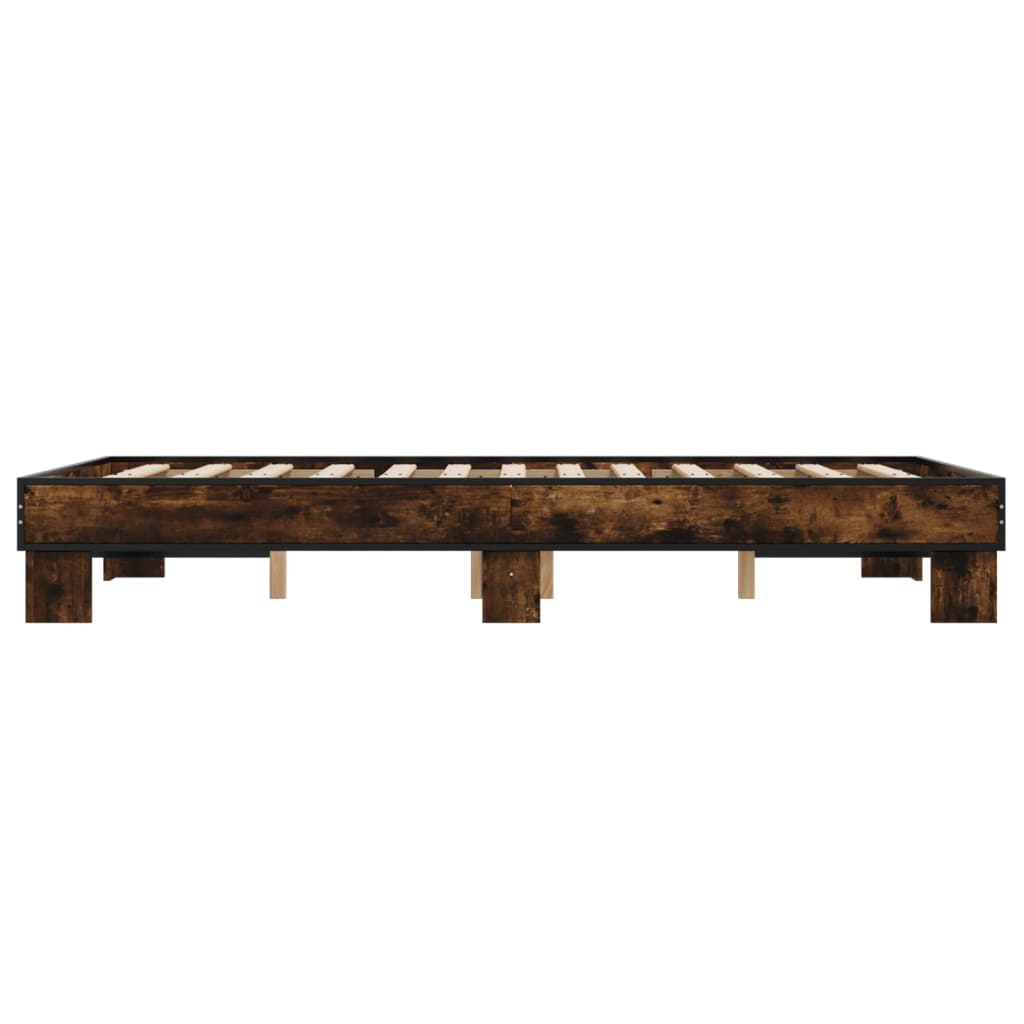 Bed Frame without Mattress Brown Oak 135x190 cm Double