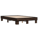 Bed Frame without Mattress Brown Oak 135x190 cm Double