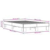 Bed Frame without Mattress Brown Oak 135x190 cm Double