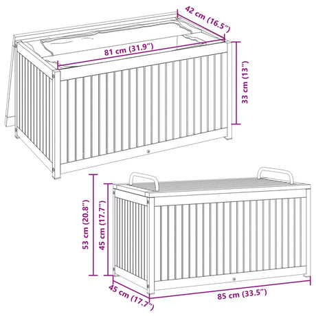 Outdoor Cushion Box Solid Wood Acacia And Steel