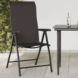 Folding Garden Chairs 2 Pcs Coffee Poly Rattan