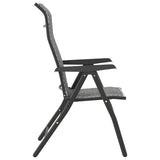 Folding Garden Chairs 8 pcs Grey Poly Rattan