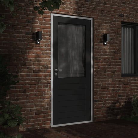 Outdoor Wall Lights With Sensors 2Pcs Black Die-Cast Aluminium