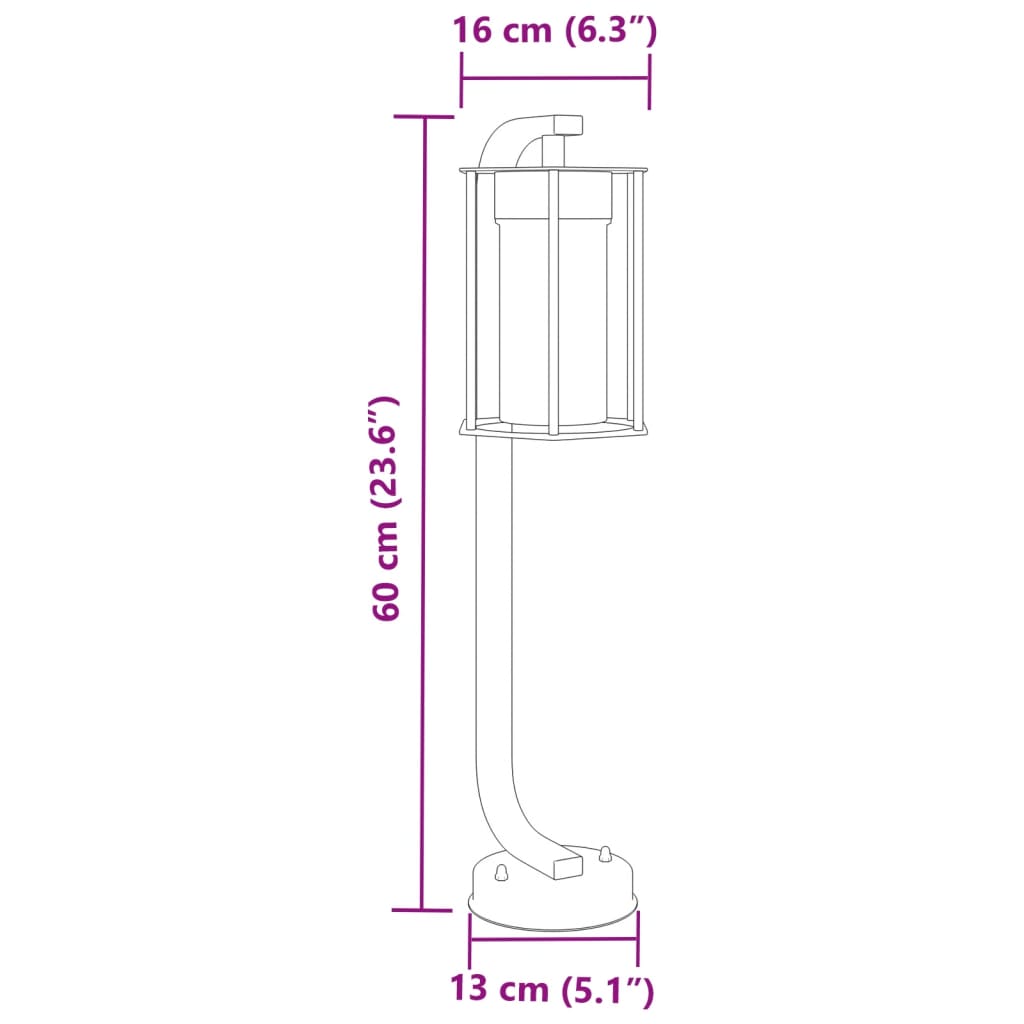 Outdoor Floor Lamp Black Stainless Steel