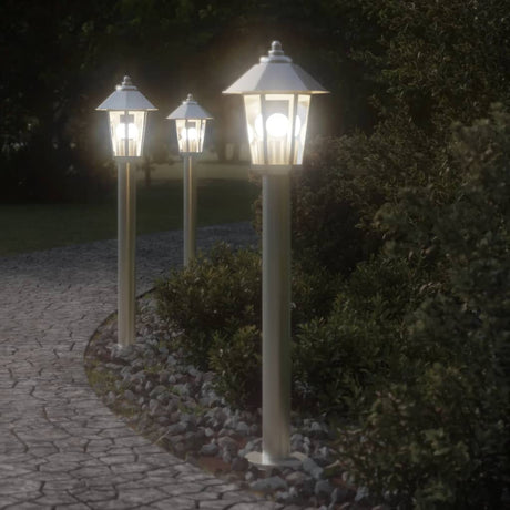 Outdoor Floor Lamps 3Pcs Stainless Steel