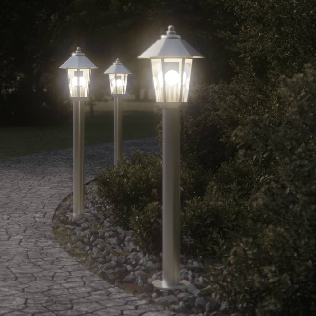 Outdoor Floor Lamps 3Pcs Stainless Steel