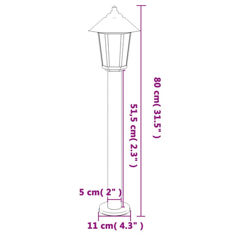 Outdoor Floor Lamps 3Pcs Stainless Steel
