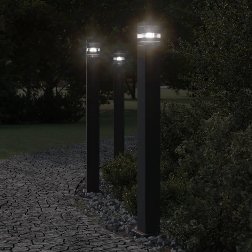 Outdoor Floor Lamp Black Aluminium