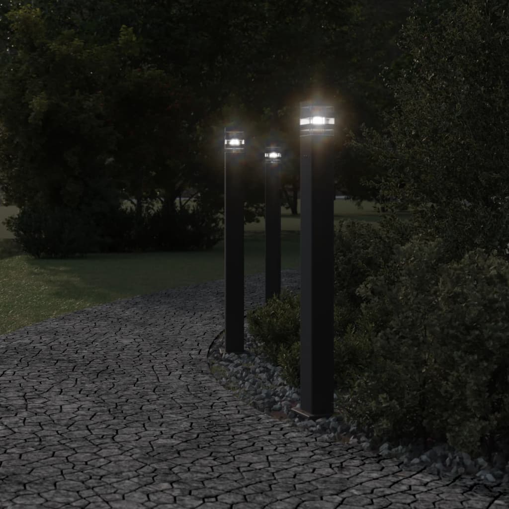 Outdoor Floor Lamp Black Aluminium