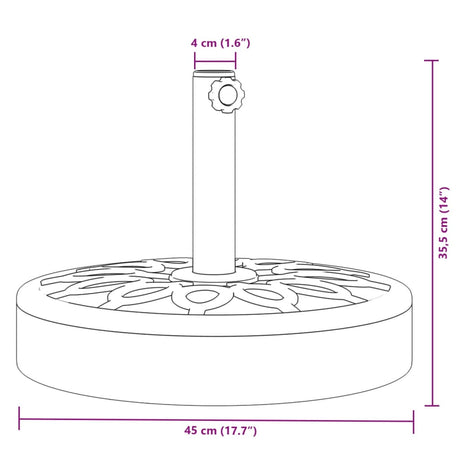 Parasol Base For Ø38 / 48 Mm Poles Round
