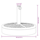 Parasol Base For Ø38 / 48 Mm Poles 25 Kg Round