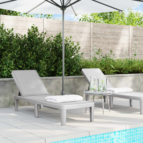 4-Way Height Adjustable Sun Lounger 155.5X57X28 Cm Polypropylene