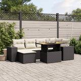 7 Piece Garden Sofa Set With Cushions Poly Rattan