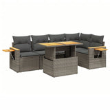6 Piece Garden Sofa Set With Cushions Poly Rattan