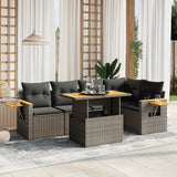 6 Piece Garden Sofa Set With Cushions Poly Rattan