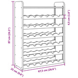 Wine Rack with Top Board 67.5x25x87 cm Solid Wood Pine